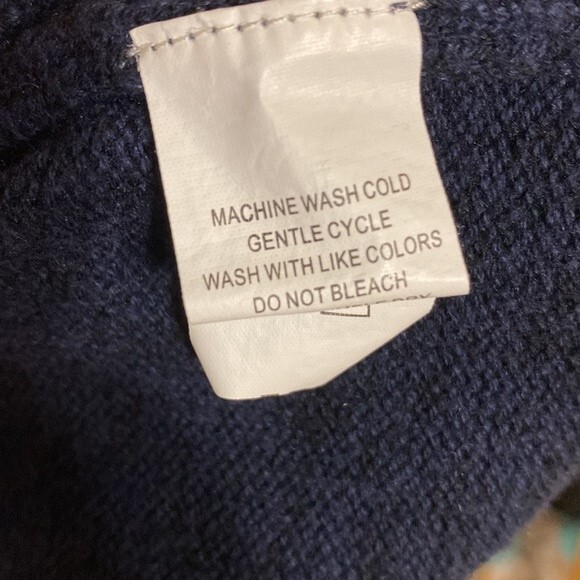 Carbon 2 Cobalt Dark Blue Sweater with Pocket Marled Heavyweight L Merino Wool - Picture 10 of 10